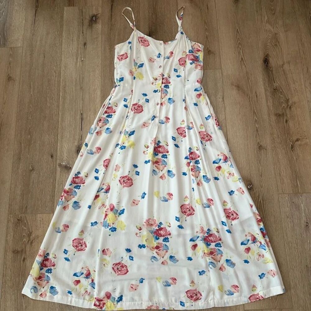 Ines De La Fressange Floral Cami Dress Size Small with Pockets
